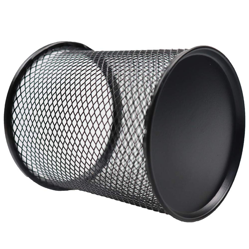 [Australia - AusPower] - Snow Cooler Pen Holder Mesh Pencil Holder Metal Pencil Holder for Desk Office Pen Organizer Black, 4 Pack 4 Pack Circle 