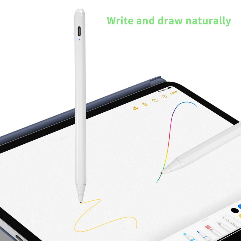 [Australia - AusPower] - Google Pixelbook Stylus Pen, Active Capacitive Digital Pencil Compatible with Google Pixelbook Stylus Pens,Good for Sketching and Note-Taking Pens with Type-C Rechargeable, White 