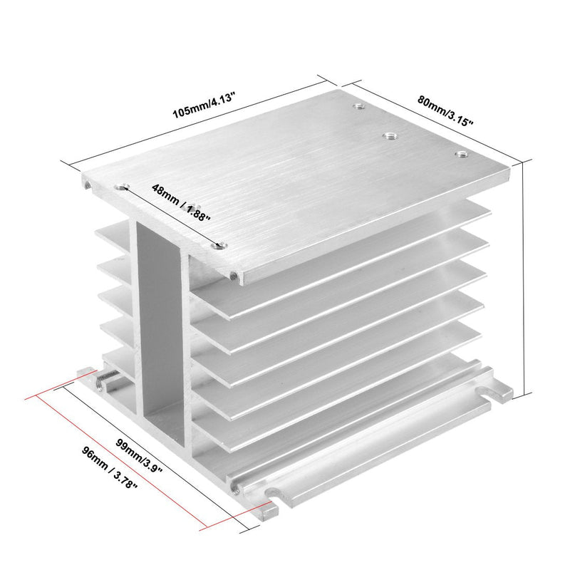 [Australia - AusPower] - uxcell Aluminum Heat Sink SSR Dissipation for Three Phase Solid State Relay 10A-100A 