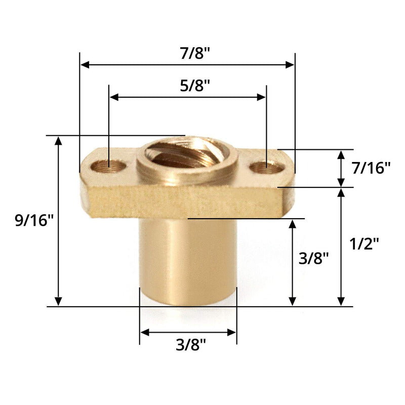 [Australia - AusPower] - QWORK T8 Nut Trapezoidal Screw, 4Pcs Brass 3D Printer Upgrade Parts for 8MM Lead Screw for Ender 3 CR-10 CR-10s Z Axis 