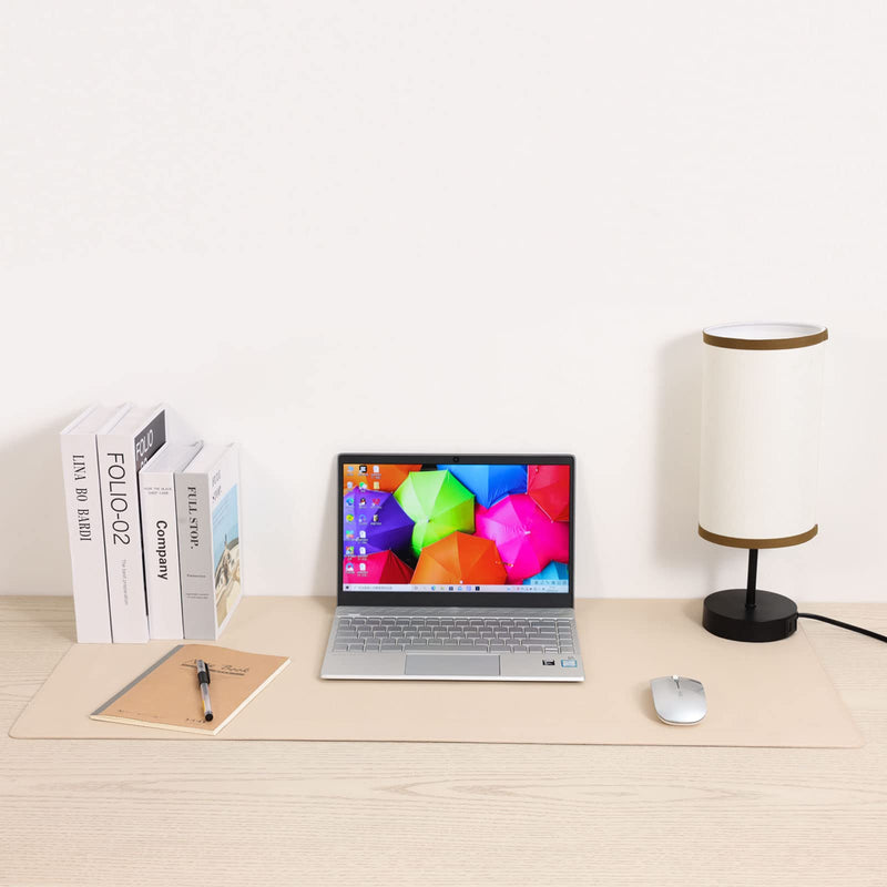 [Australia - AusPower] - Wolaile Desk Blotter Pad,36x17 inch PU Leather Computer Mouse Mat,Non-Slip Waterproof Writing Desktop Protector for Office Home,Large,Brown 36"x17" Brown 