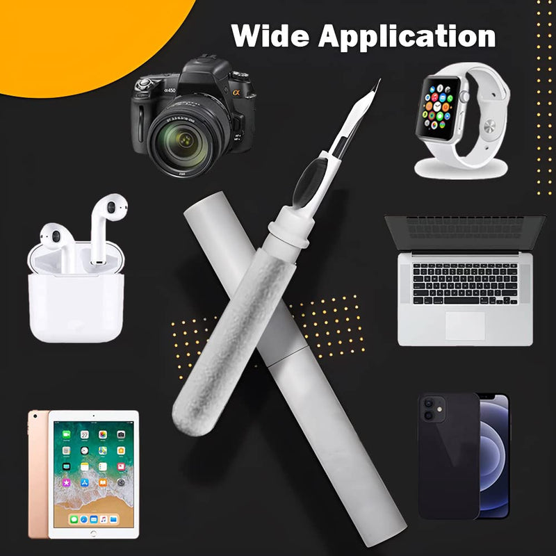 [Australia - AusPower] - Bluetooth Earbuds Cleaning Pen, Multifunction Airpod Cleaner Kit with Soft Brush for Wireless Earphones Bluetooth Headphones Charging Box Accessories, Computer, Camera and Mobile Phone (White) White 