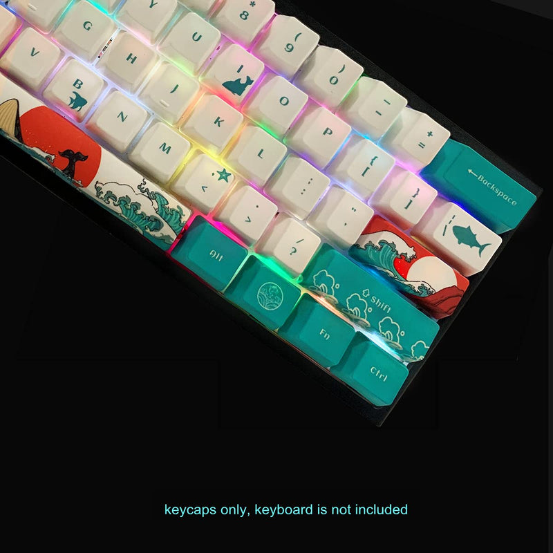 [Australia - AusPower] - SDYZ Custom Keycaps-Keycaps 60 Percent, Suitable for GK61/GK64/RK61/Anne/GH60 /ALT61 Mechanical Keyboards, 71 Key Set, OEM Profile PBT Keycaps (Coral Sea Keycaps) Coral Sea Keycaps 