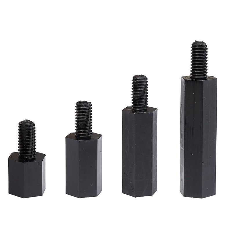 [Australia - AusPower] - LitOrange 320PCS M3 Male Female Nylon Hex Spacer Standoff Screw Nut Threaded Pillar PCB Motherboard Assorted Assortment Kit (Black) 
