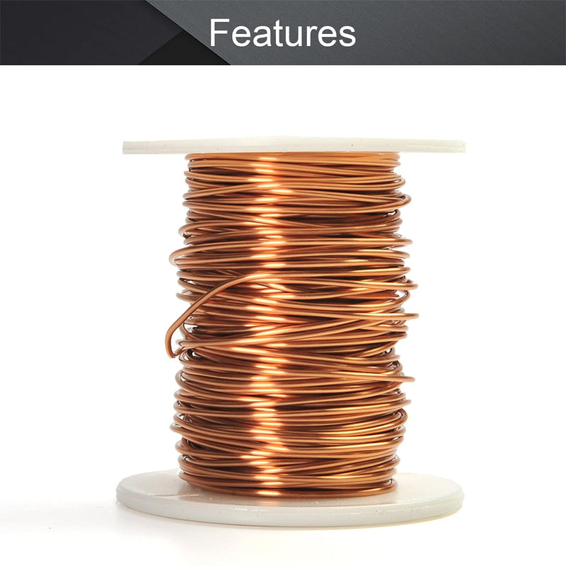 [Australia - AusPower] - Fielect 1mm Inner Dia Magnet Wire Enameled Copper Wire Winding Coil 65.6Ft Length QA-1-155 2UEW Model Widely Used for A Variety of Motors 1.00mm Inner Dia 65Ft Length 