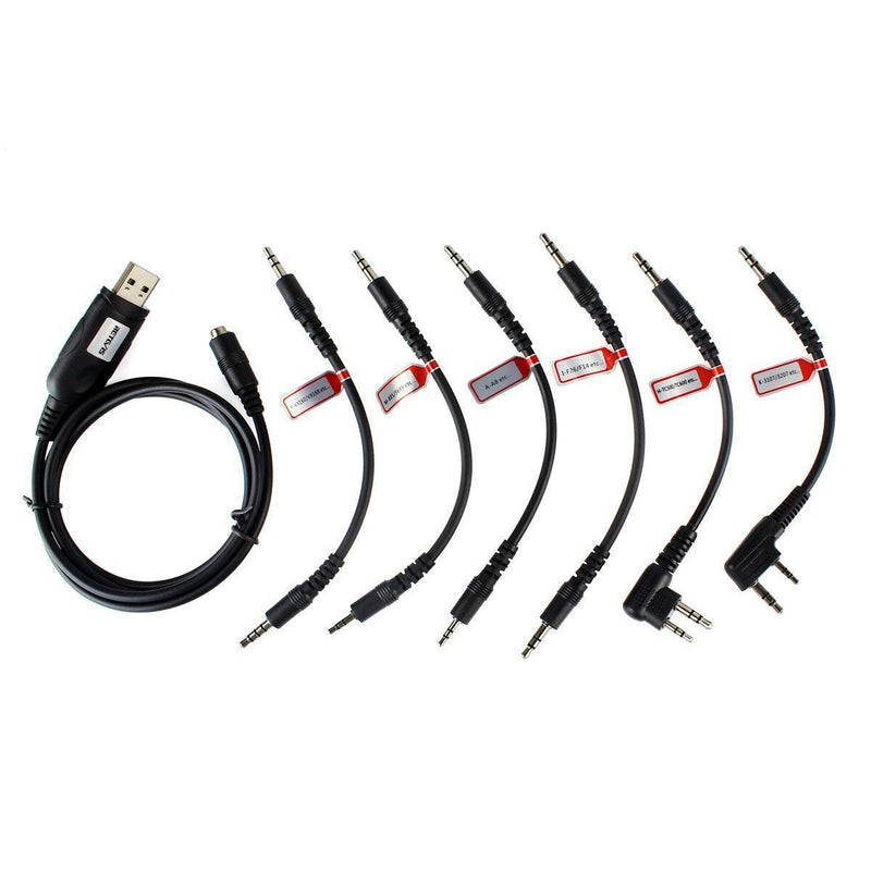 [Australia - AusPower] - Retevis 6 in 1 Two Way Radio Programming Cable,USB Cable with 6 Adapters Programming Cable,for Motorola Baofeng UV-5R Retevis RT21 RT22 RT27 H-777 RT68 RT-5R Walkie Talkies (1 Pack) 