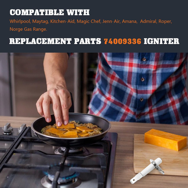[Australia - AusPower] - 2 Pack 74009336 Oven Range Electrode Burner Spark Igniter Replacement for Whirlpool & KitchenAid & Kenmore, Replace WP74009336 AP6011124 PS11744318 WP74009336VP 