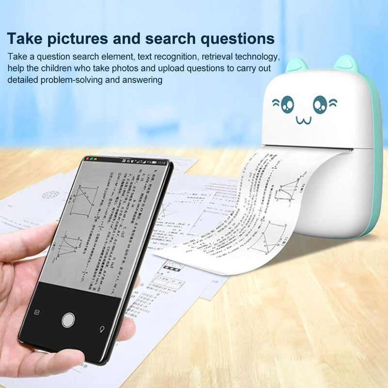 [Australia - AusPower] - KASCLINO Mini Portable Bluetooth Thermal Printer, Wireless Pocket Label Printer Receipt Printer, for Printing Mobile Phone Pictures/Photos/Receipts/Notes/Lists/Label/Memo/QR Codes(Blue Printer) blue printer 