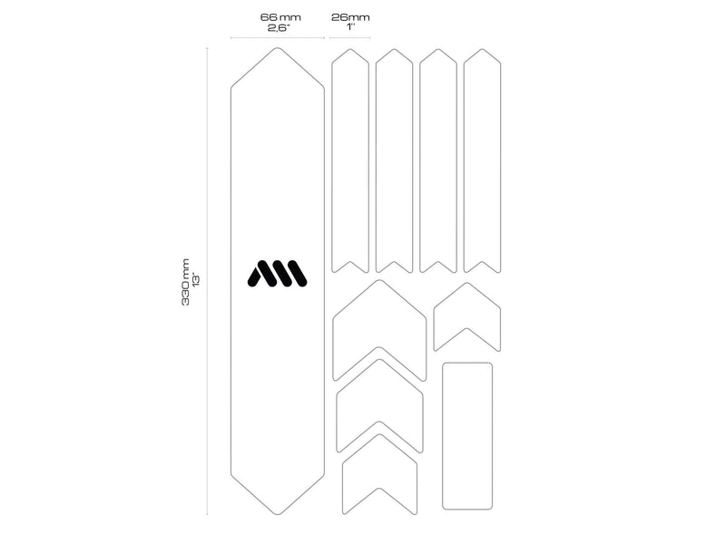 [Australia - AusPower] - All Mountain Style Honeycomb High Impact Frame Guard Extra - Protects Your Bike from Scratches and dings, Clear/Silver 