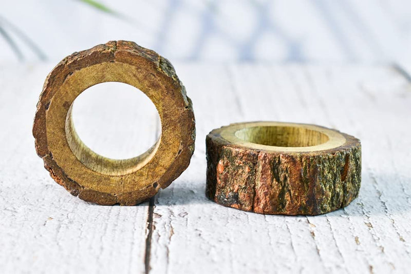 [Australia - AusPower] - Ajuny Handmade Set of 12 Wooden Decorative Napkin Rings for Dinner Party Table Decor 1.5 inch 