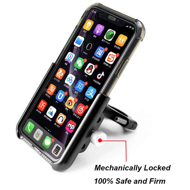 [Australia - AusPower] - iMESTOU Aluminum Bike/Motorcycle Phone Mount Handlebar Phone Holder 360 Rotatable Compatible with 3.5-7.2 Inch Cellphones (Black) Black 
