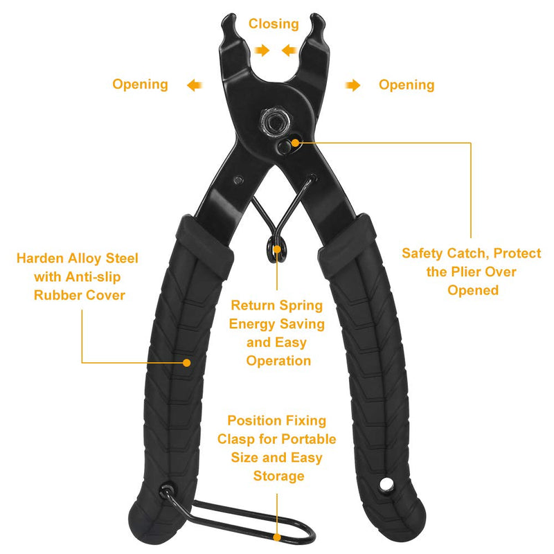[Australia - AusPower] - WOTOW Bike Chain Repair Tool Kit Set, Cycling Bicycle Chain Breaker Splitter Cutter & Wear Indicator Checker & Master Link Pliers Remover & Reusable Missing Connector for 6/7/8/9/10 Speed Chain 