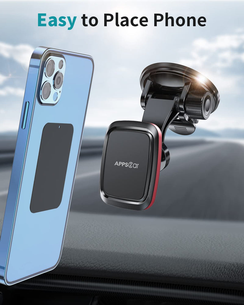 [Australia - AusPower] - Magnetic Car Phone Mount with Adjustable Arm Universal Dashboard Windshield Cell Phone Holder for Car Dash Strong Gel Suction Compatible with iPhone 12 Pro 11 Pro Xs XS Max XR X, Samsung S10 S9 S8 S7 