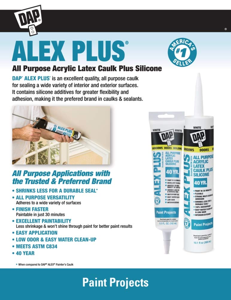 [Australia - AusPower] - Dap 18128 Alex Plus Acrylic Latex Caulk Plus Silicone 5.5-Ounce 