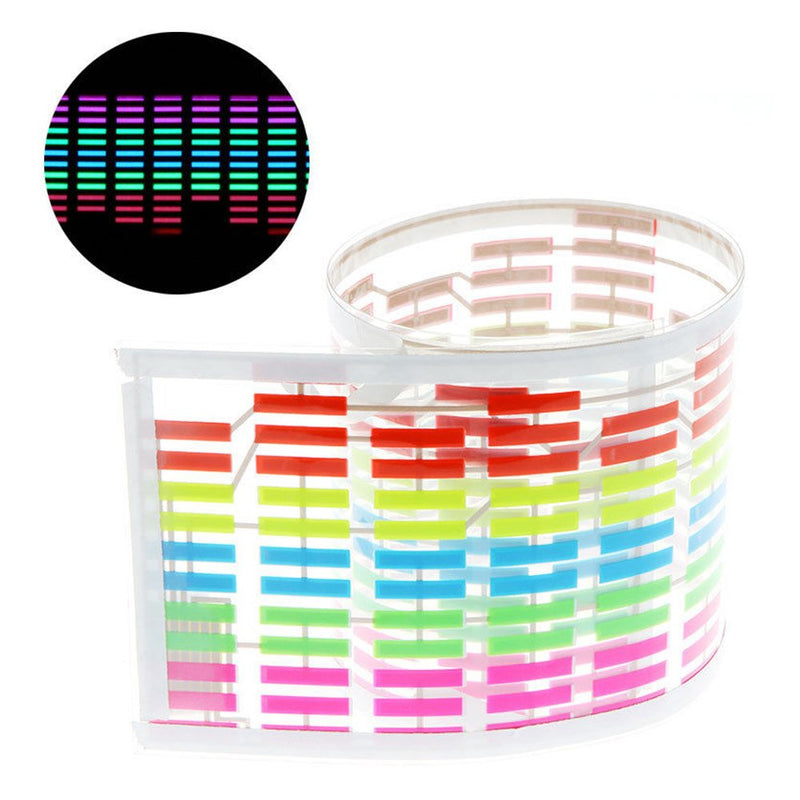 [Australia - AusPower] - ESUPPORT 45 x 11cm Sound Music Activate Sensor Car Auto Sticker LED Light Equalizer Glow Multi Colour 
