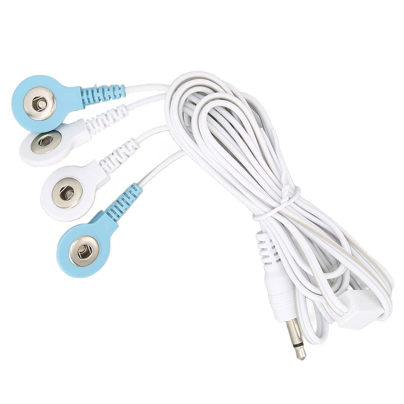 [Australia - AusPower] - Electrode Wires, 4 in 1 Electrode Lead Electric Shock Wires Cable for Electrode Lead Massager Machine Ear Clip Electrode Wire Connecting Cable Tens Lead Wire Adapters Standard Lead Wires 