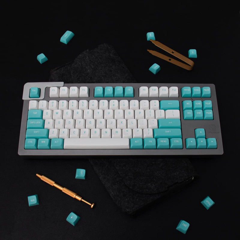 [Australia - AusPower] - Mintcaps White Green Keycaps 150 Keys Doubleshot MSA Profile Custom Keycaps for 61/64/68/84/87 Mechanical Gaming Keyboard Light Green 