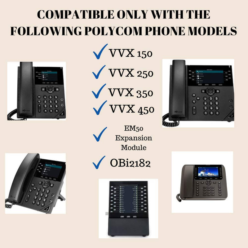 [Australia - AusPower] - NEUPO 15 Watt Power Supply | Replacement Power Adapter Compatible with Polycom VOIP IP Phones VVX 150, 250, 350, EM50 Expansion Module, OBi2182 | 2200-48872-001 
