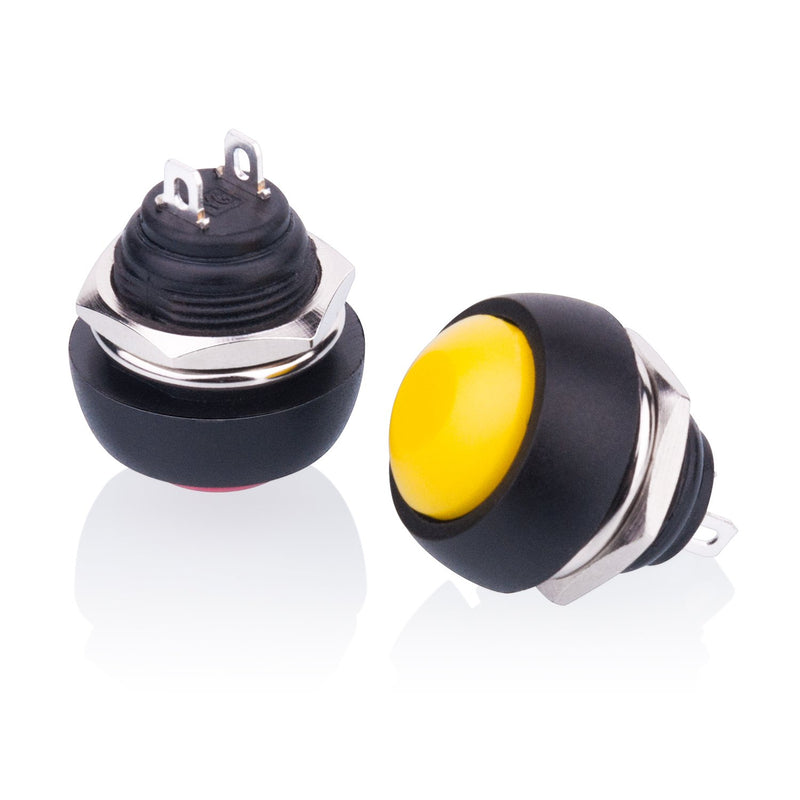 [Australia - AusPower] - 12MM Waterproof Momentary Push Button Switch 15PCS ON- OFF Switch (5 Colors) 