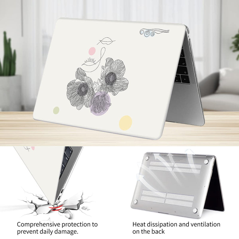 [Australia - AusPower] - Watbro Compatible with MacBook Air 13 Inch Laptop Case 2020 2019 2018 Release A2337 M1/A2179/A1932 ,Colorful Sketch Hard Shell Case & Keyboard Cover Skin for MacBook Air 2020 with Touch ID 1Pack:Art cheek 2 