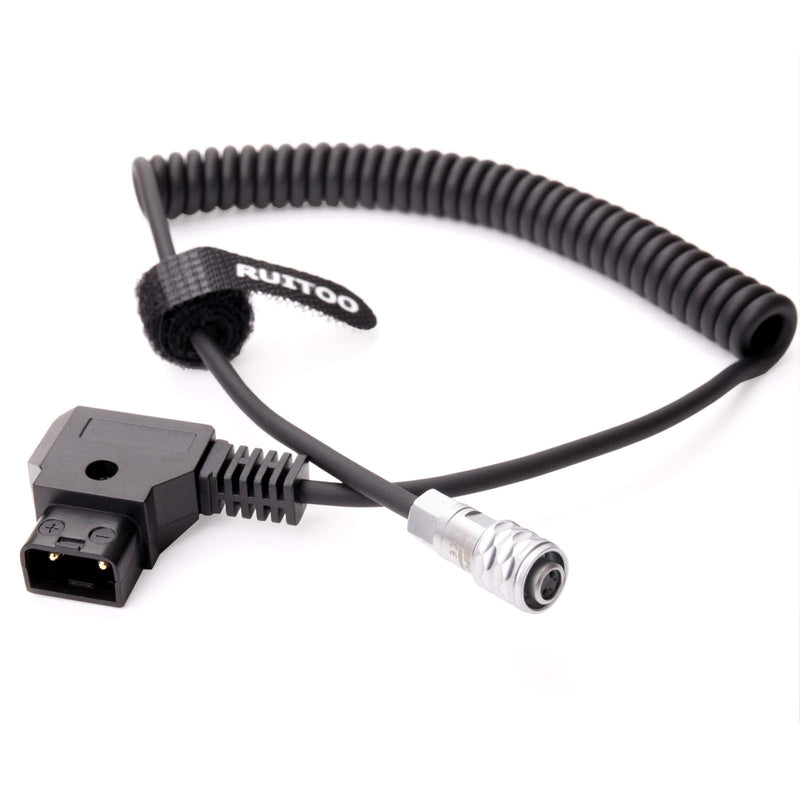 [Australia - AusPower] - RUITOO BMPCC 4k/6k Coiled Cord Power Cable for Blackmagic Pocket Cinema Camera and Gold Mount V Mount Battery,D-Tap(P-Tap) Plug to Weipu SF6 2 Pin Female Plug. 