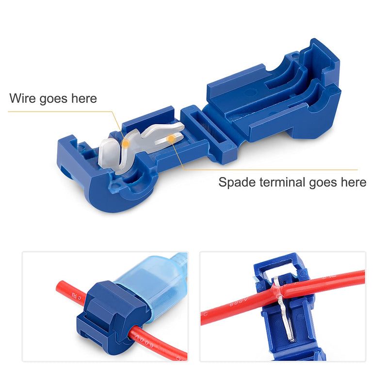 [Australia - AusPower] - Nilight - 50004R 120 Pcs/60 Pairs Quick Splice Wire Terminals T-Tap Self-stripping with Nylon Fully Insulated Male Quick Disconnects Kit, 2 Years Warranty 