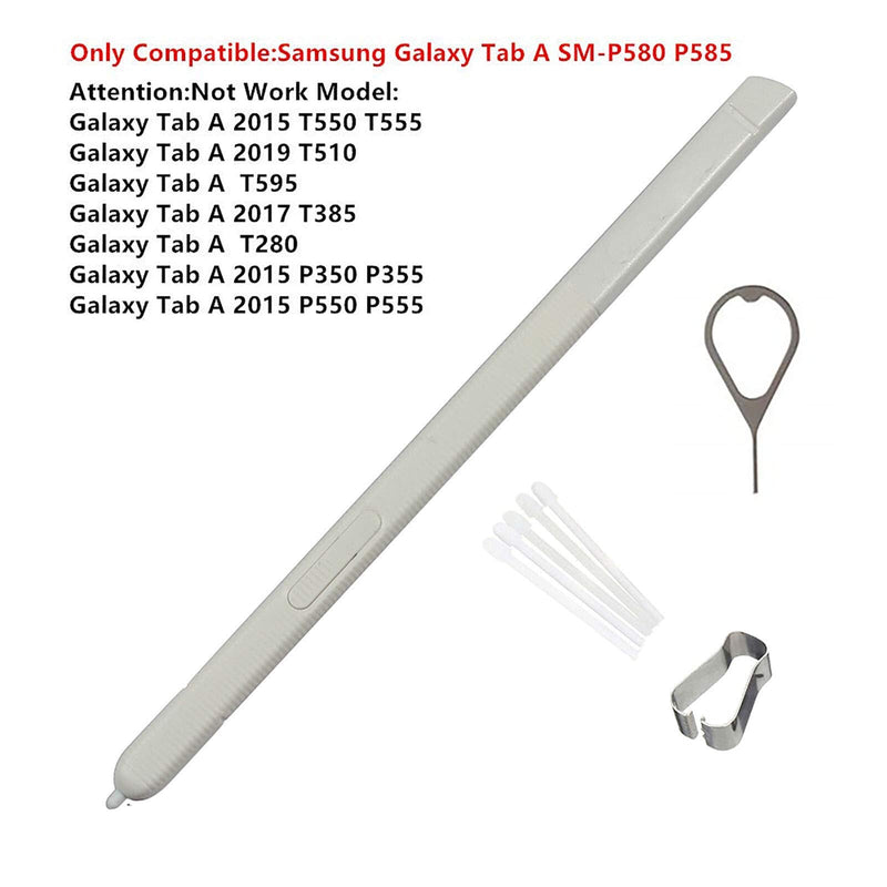 [Australia - AusPower] - BSDTECH Galaxy P580 Stylus Touch S Pen for Samsung Galaxy Tab A 10.1 2016 SM-P580 P580 P585 (Don't Work on T580 & T585) Replacement Tips/Nibs+Eject Pin (White) White 