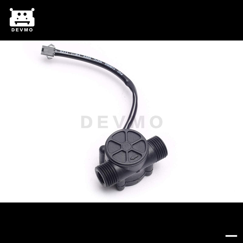 [Australia - AusPower] - DEVMO 1/2'' Water Flow Hall Sensor Control Switch Fluid Flow Meter Flowmeter Counter 1-30L/min Compatible with Ar-duino 