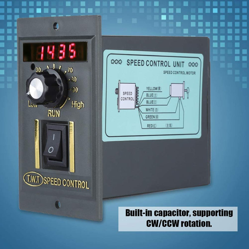 [Australia - AusPower] - Motor Speed Controller, AC 220V 0-1450rpm Digital Adjustable Stepless Motor Speed Regulator 50Hz 15-400W(250W) 