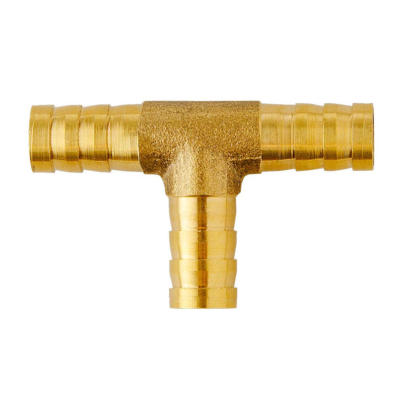 [Australia - AusPower] - Quickun Brass Barb Fitting Tee, 1/2" x 1/2" x 1/2" ID Hose Barb, Branch Tee 3 Ways Barbed Hose Fitting Adapter Splicer Joint Union 