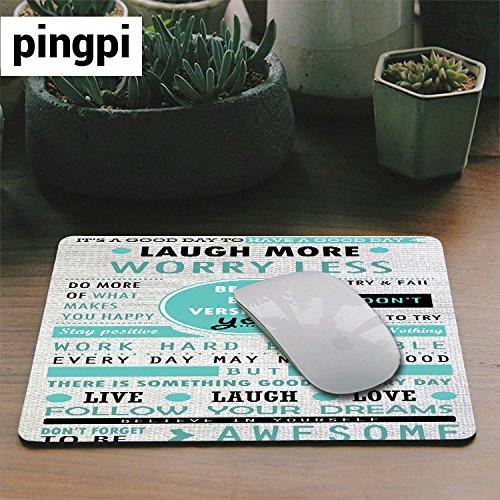 [Australia - AusPower] - Pingpi Design Mouse Pad, Inspirational Quotes Laugh More Worry Less Don't Forget to Be Awesome,Quote pad Custom,Office Mouse pad Nature 
