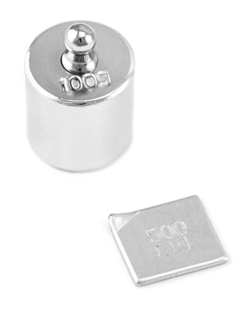 [Australia - AusPower] - QWORK Calibration Weight Kit, 10mg - 100g Precision Steel Plated Scale Calibration Weight Kit with Tweezers for Digital Jewelry Scale Lab Education 