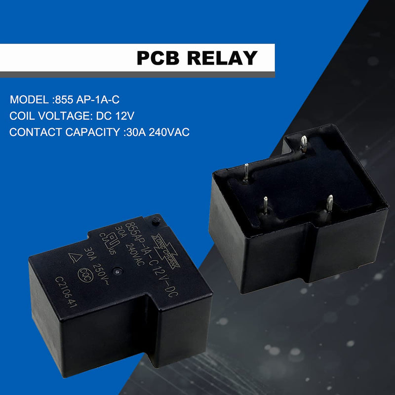 [Australia - AusPower] - FERCAISH 30A 12VDC Fully-Sealed PCB Relay, 250VAC Replaceable Relay 855AP-1A-C 12VDC for Dryer Motor F01 Error Code, Replacement of Relays on PC Boards and Circuit Boards 855AP-1A-12V 