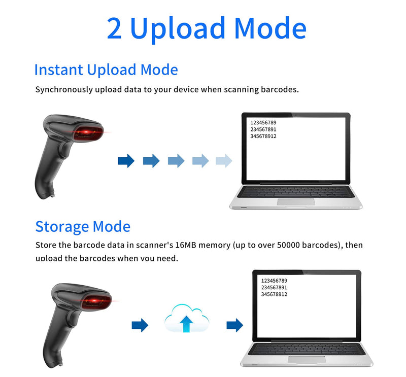 [Australia - AusPower] - USB Bluetooth Barcode Scanner with Stand,Alacrity Handsfree Barcode Scanner Wireless Versatile 3-in-1Rechargeable Cordless 1D Barcode Reader USB Handheld Bar Code Scanner Wireless Inventory Scanner 