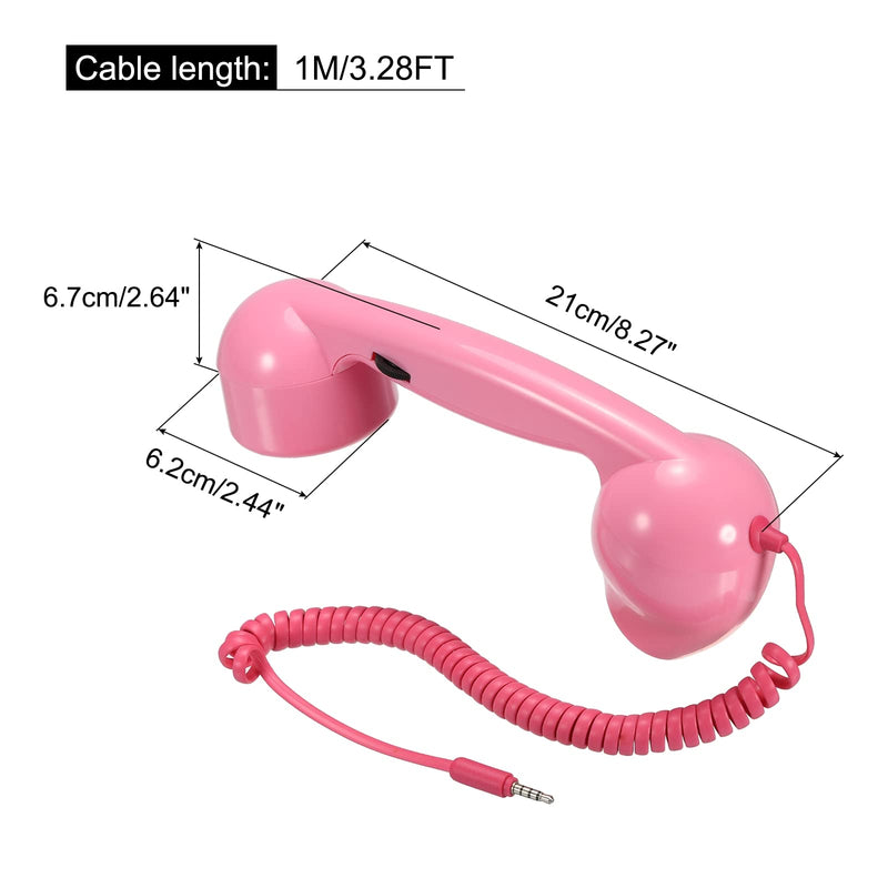 [Australia - AusPower] - MECCANIXITY 3.5mm Retro Telephone Handset Phone Telephone Receiver for Microphone Speaker Pink 