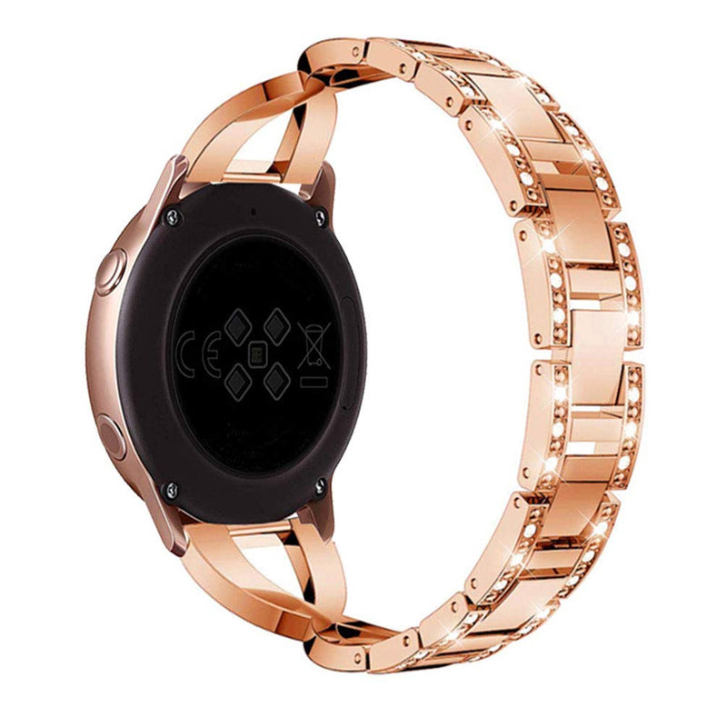 [Australia - AusPower] - Sankel Compatible for Samsung Galaxy Watch Active 2 40mm/44mm Bands,Women Metal Replacement Chain Bling Bracelet Strap Wristband for Galaxy Watch Active 40mm/Galaxy Watch 42mm/Gear Sport (Rose Gold) Rose Gold 