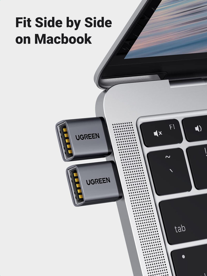 [Australia - AusPower] - UGREEN USB to USB C 3.0 Adapter 2 Pack,USB C to USB Adapter USB C Male to USB Female Adapter Compatible with Samsung S23 Ultra MacBook Pro 2023 / Air 2022 iPad Pro/Mini,Thunderbolt 4/3 Device Black 