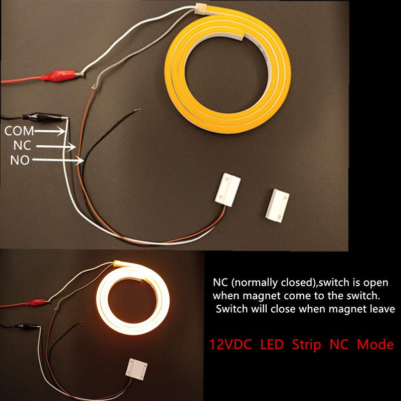 [Australia - AusPower] - 3X Magnetic Reed Switch Normally Open Closed NC NO Door Alarm Window Security/Magnetic Door Switch/Magnetic Contact Switch/Reed Switch,to DC 5V 12V 24V Light White-38 