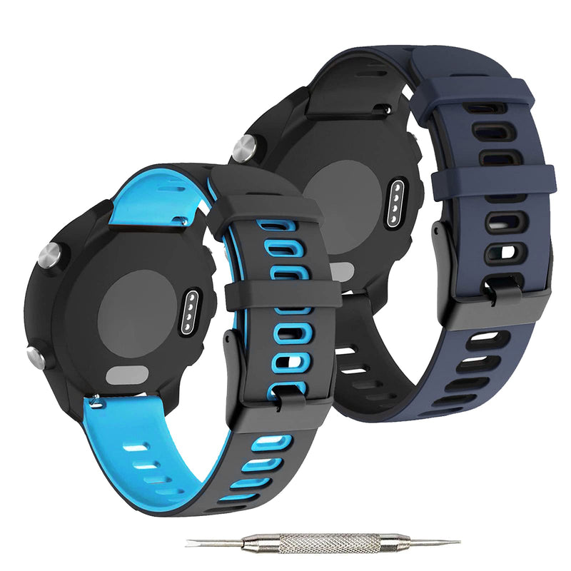 [Australia - AusPower] - KANEE 2 Pack Soft Silicone Wristbands Compatible for Fossil Gen 5/Gen 5E 44mm/Gen 5 Carlyle HR/Gen 5 Julianna HR/ Gen 5 Garrett HR/Galaxy Watch 46mm /Galaxy Watch 3 45mm/Gear S3 Frontier/Classic Band 