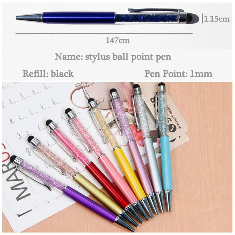 [Australia - AusPower] - HOSTK 6pcs 2 in 1 Stylus Ballpoint Pen, Black Ink, Crystal Diamond Retractable Screen Touch Pen, Bling Capacitive Pens for Smartphones, Touch Screen Device, Note, Tab(6 Pen-Black Ink-Purple Shell) 6 Pen-Black Ink-Purple Shell 