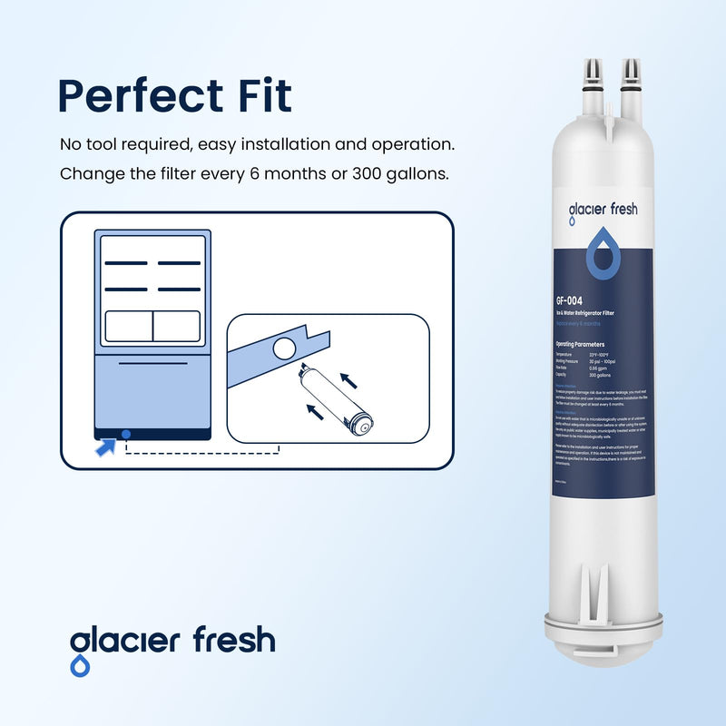 [Australia - AusPower] - GLACIER FRESH 4396841 Refrigerator Water Filter Compatible with EDR3RXD1, 4396841, 4396710, Filter 3, 46-9083,46-9030, 9030, 9083 Refrigerator Water Filter | 2 Pack 