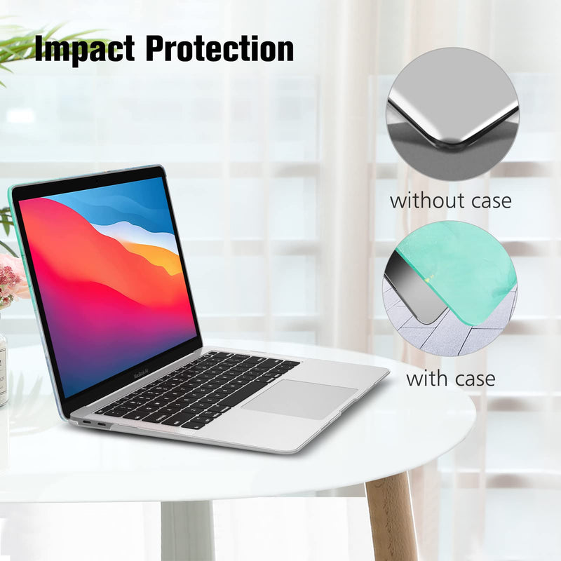 [Australia - AusPower] - Fintie Case for MacBook Air 13 Inch A2337 (M1) / A2179 / A1932 (2021 2020 2019 2018 Release) - Snap On Hard Shell Cover with 2 Keyboard Skin Covers, 1 Screen Protector, Emerald Marble Z-Emerald Marble 