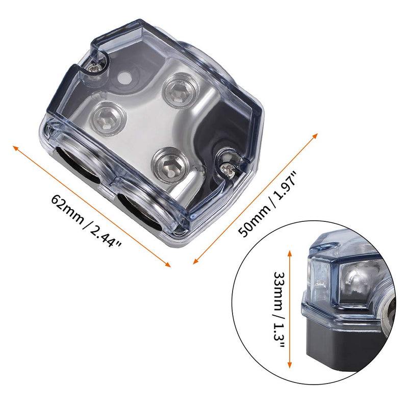 [Australia - AusPower] - uxcell 2 Way Power Distribution Block 0 Gauge in 0 Gauge Out Power Ground Distributor for Splitter 2pcs 