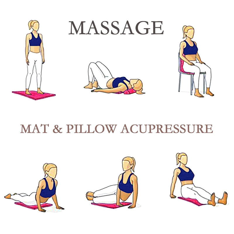 [Australia - AusPower] - Extended Acupressure Mat and Pillow Set + Gel Pack+ Blanket+ Travel Bag, Lotus Mat Relax Neck Lower Back Lumbar Great for Muscle Relaxation After Yoga Workout 
