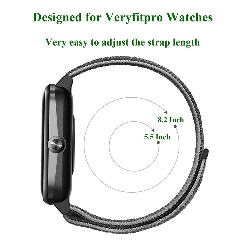 [Australia - AusPower] - Sport Nylon Loop Bands Compatible with ID205L Veryfitpro Smart Watch and ID205 ID205G ID205U ID205S ID215G, Soft Breathable Replacement Wristband Sport Strap for Women Men, Seashell 