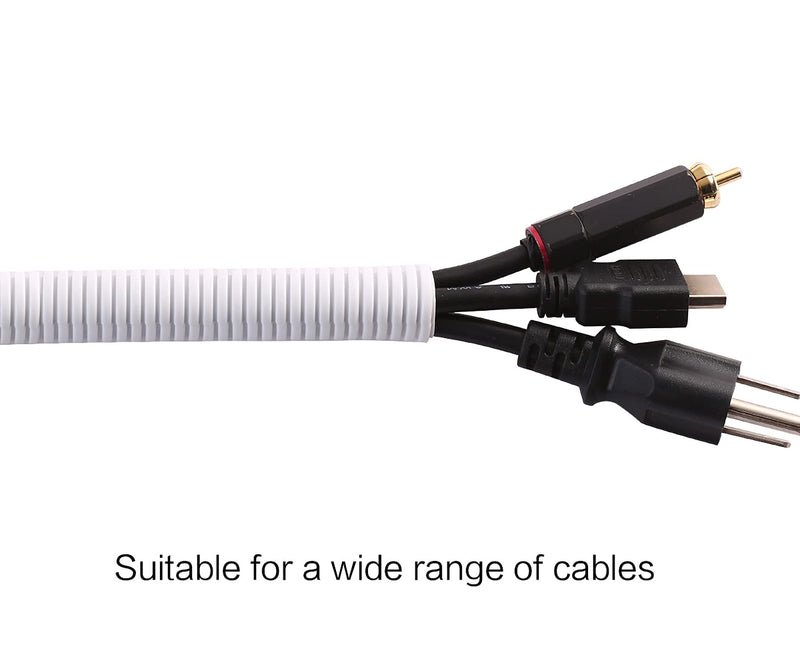 [Australia - AusPower] - Alex Tech 10ft â€“ 1/2 inch Split Wire Loom Tubing Wire Conduit â€“ White 1/2"-10ft 