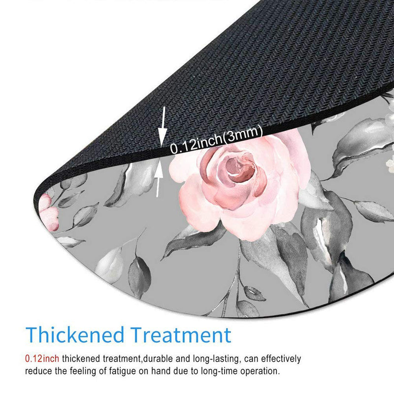 [Australia - AusPower] - Amcove Spring Flowers and Leaves Round Mousepad Roses Mousepad Gray Pink Roses Mousepad Flowers Office Supplies Mousepad Floral Mouse mat AMR24 