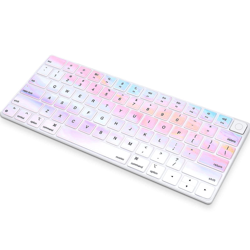 [Australia - AusPower] - MOSISO Keyboard Cover Compatible with iMac 24 inch A2449 M1 2021 Release with Touch ID Wireless Magic Keyboard, Waterproof Protective Silicone Skin, Colorful Clouds 