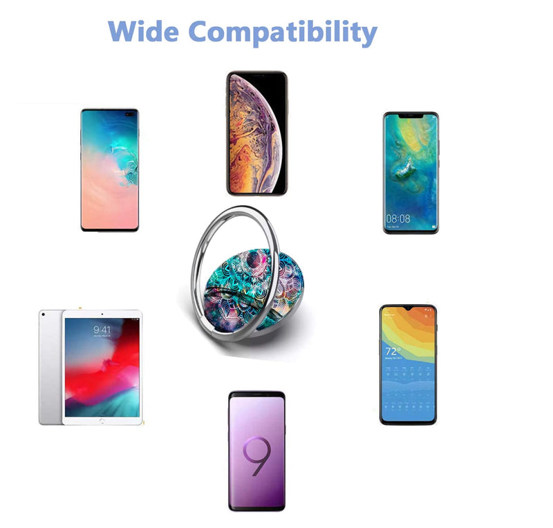 [Australia - AusPower] - Finger Ring Stand & Magnetic Mount Set Universal Thin 360 Degree Rotation Phone Rings & Air Vent Cell Phone Holder for Car, Compatible with All iPhone & Android Smartphones Colorful Galaxy 