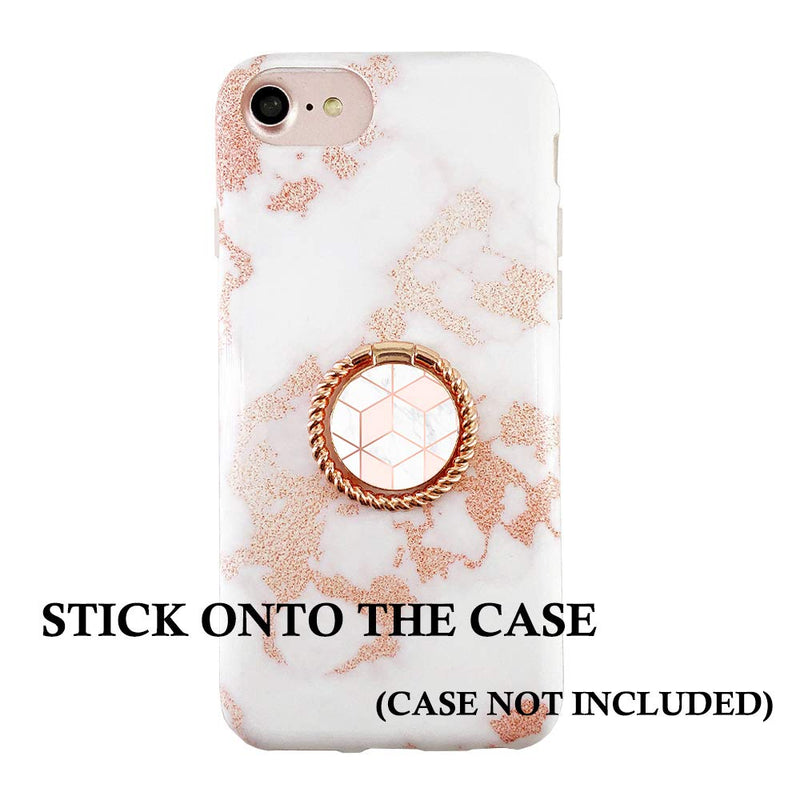 [Australia - AusPower] - Obbii Cell Phone Ring Holder Stand Rose Pink Gold White Marble 360° Rotation Finger Kickstand Grip Loop Mount for iPhone and Other Smartphones 